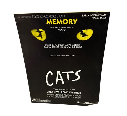 "Memory" Piano Duet Sheet Music Hal Leonard From Cats Musical - Picture 1 of 4