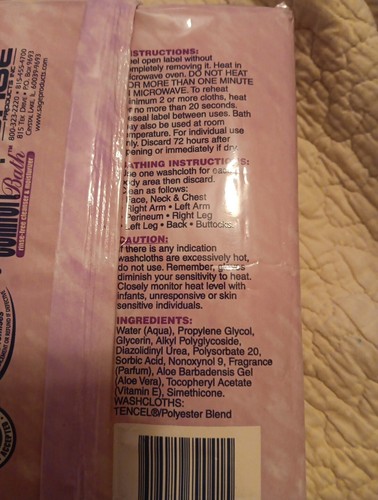 Comfort Bath Cleansing 8 Desposable Washclothes, Aloe & Vitamin E, NIP - Picture 3 of 4