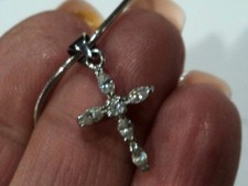 Small Sterling Silver Cross16"- Pendant Necklace 16"-20" Chain Cz