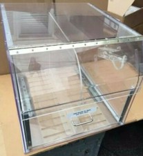 COMMERCIAL CLEAR PLEXIGLAS COUNTER-TOP BREADS/PASTRY DISPLAY SERVE UNIT BIN;