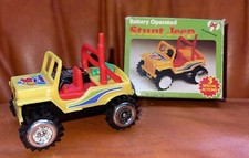 VTG Plastic Toy Stunt Jeep With Box-battery Operated.