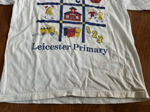 Vintage 1990s Leicester Primary School Graphic T-Shirt Youth L Massachusetts - Picture 5 of 12