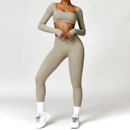 Women Tracksuit Yoga Set 2PCS Sportswear Workout Clothes Athletic Wear Gym - Picture 3 of 44