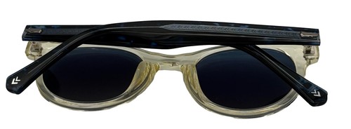 John Varvatos Mens Yellow Crystal Plastic Round Sunglass V542. Blue Lens. - Picture 6 of 12