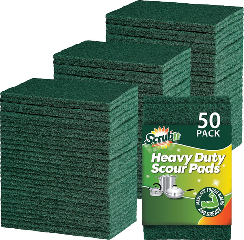 Heavy Duty Scouring Pads, Non-Scratch, Reusable, Green, 50 Count - Bild 12 von 12