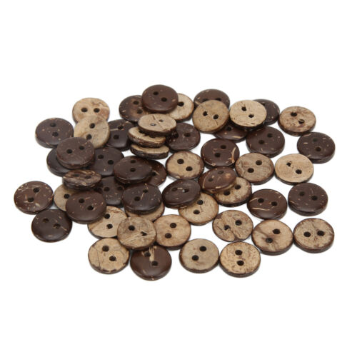 200x Thick Coconut Shell Button 2 Holes Novel Material Ty Brown Buttons For Sewi - Picture 1 of 12