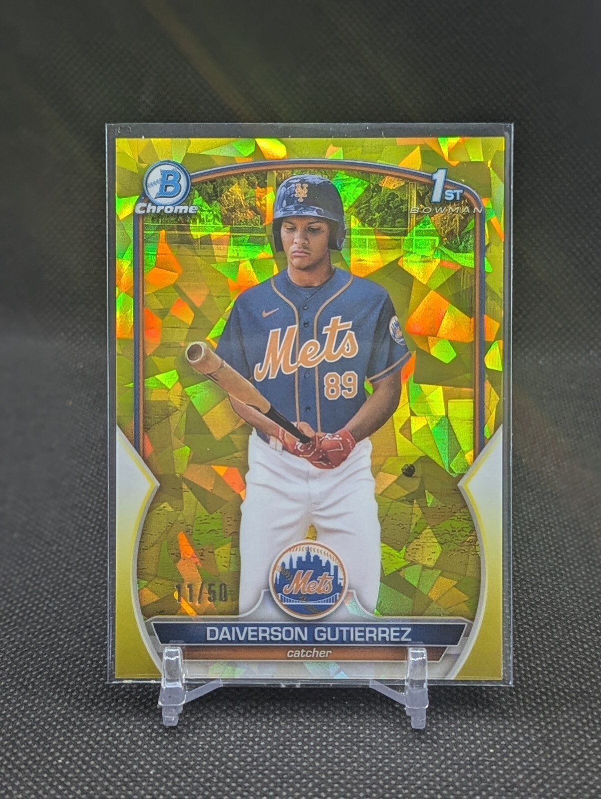 2023 Bowman Chrome Sapphire Daiverson Gutierrez 1st Gold #/50 Mets