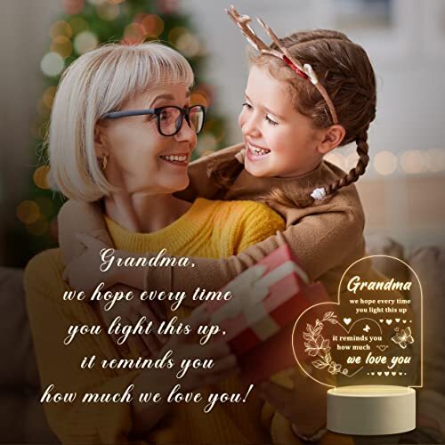Gifts for Grandma, Grandma Gifts - Engraved Night Light, Gift for Grandma - Picture 3 of 6
