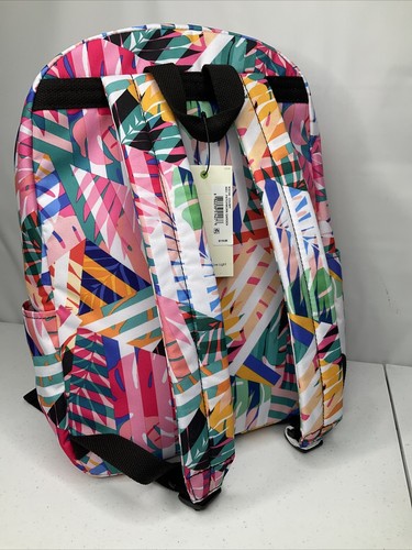 Kipling Chuwy Backpack Bookbag Tropical Patchwork Garden Book Bag Adjustable NWT - Picture 7 of 11