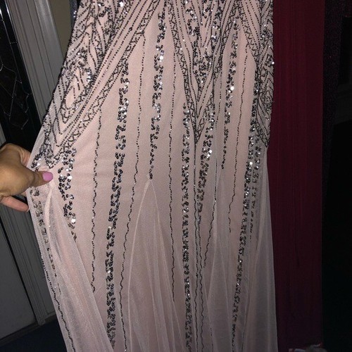 MARINA Blueh PINK Beautiful Beaded Flowy Gown Sweet Spaghetti Gorgeous 8 🤩 MC3 - Picture 7 of 16