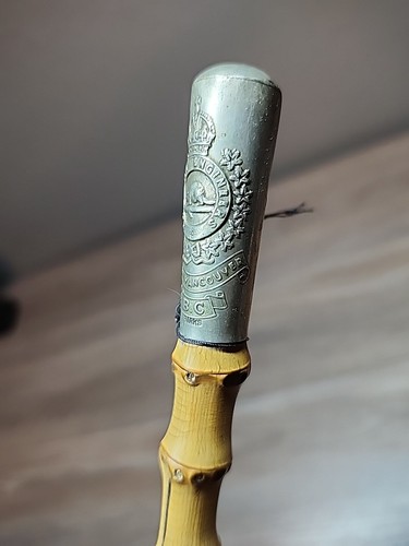Military School Army Cadet Bamboo Swagger Stick Canada Vancouver Engineer Birks - Picture 8 of 10