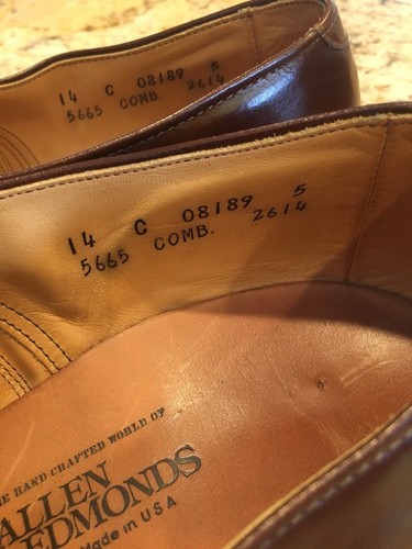 Allen Edmonds Park Avenue braune elegante Leder-Oxfords Schuhe 14 C - Bild 8 von 12
