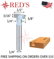 Tideway Carbide IND LC16020804M 1/4X1/2 Key Hole Slot 1/4" shank router bit