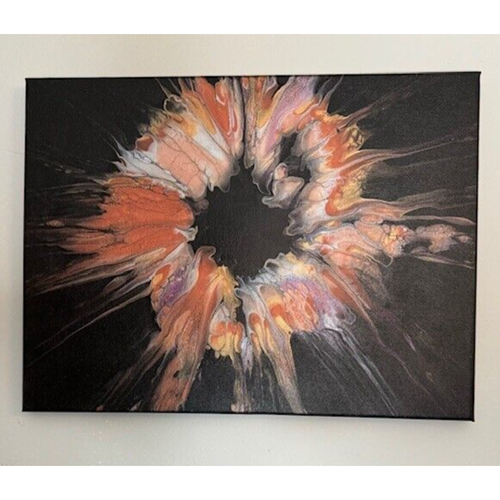 Amazing "Celestial Bloom" Abstract Original Acrylic Painting 12" X 16" on Canvas