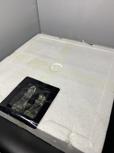 Cardinal Glass Chess & Checkers Sets Strategy 10" Board w Clear & Frosted Pieces - Picture 2 of 2