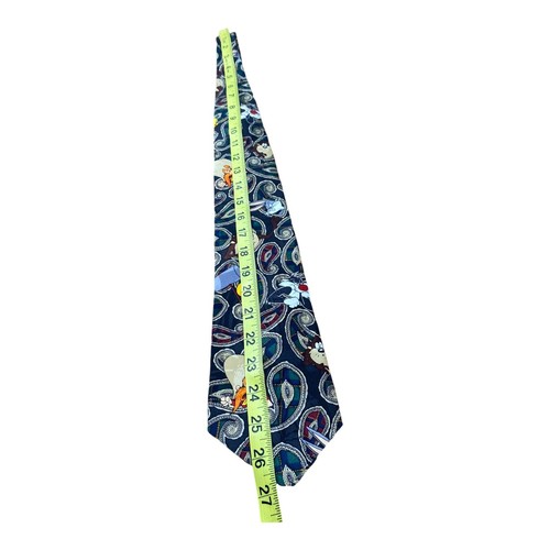 Vtg 1994 Looney Tunes Mania Men's Neck Tie Paisley Taz Sylvester Tweety 54” x 4” - Picture 7 of 7