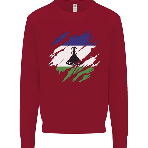 Torn Lesotho Flag Basotho Day Football Kids Sweatshirt Jumper - Picture 69 of 97