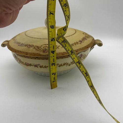Cuenco cubierto vintage FNC Narumi China Japón ocupado con tapa y asas floral - Imagen 8 de 8