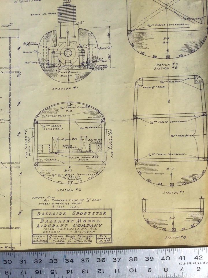 intage Dallaire Sportster Model Airplane Drawings - Image 2 of 4