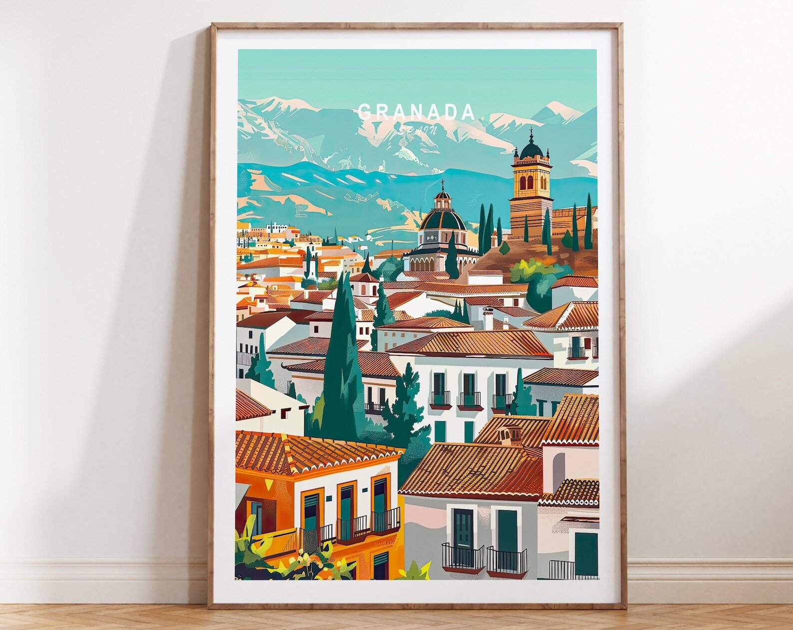Granada Spain Travel Print Spain Travel Poster Granada Spain Wall Art Custom