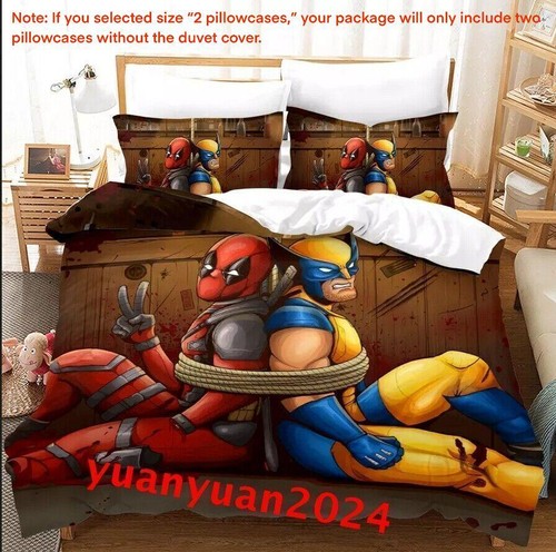 Deadpool & Wolverine Boys' Duvet Cover Bedding Set Single Double King Gifts UK - Picture 9 of 32