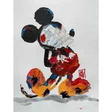 ORIGINAL Abstract Mickey Mouse Disney Kids Contemporary Acrylic Art Painting 