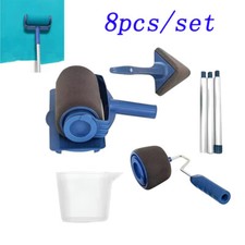 8 Pack Paint Runner Pro Roller Brush Set Wall Painting Edger Handle DIY Tool Kit