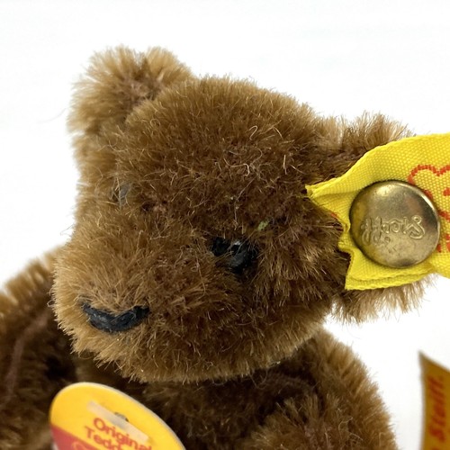 Steiff Collectible Mini Teddy Baby Bear Brown 4" Miniature Mohair With Tags - Picture 4 of 13