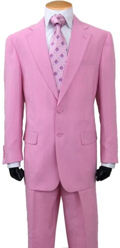 Men’s Formal Suit 2 piece two button solid colors Jacket & Pants 702P - Picture 9 of 10