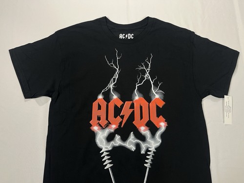 ACDC T-Shirt, rotes Logo mit Donner - Band Tour Tee (Größe Large) neu mit Etikett - Bild 8 von 10