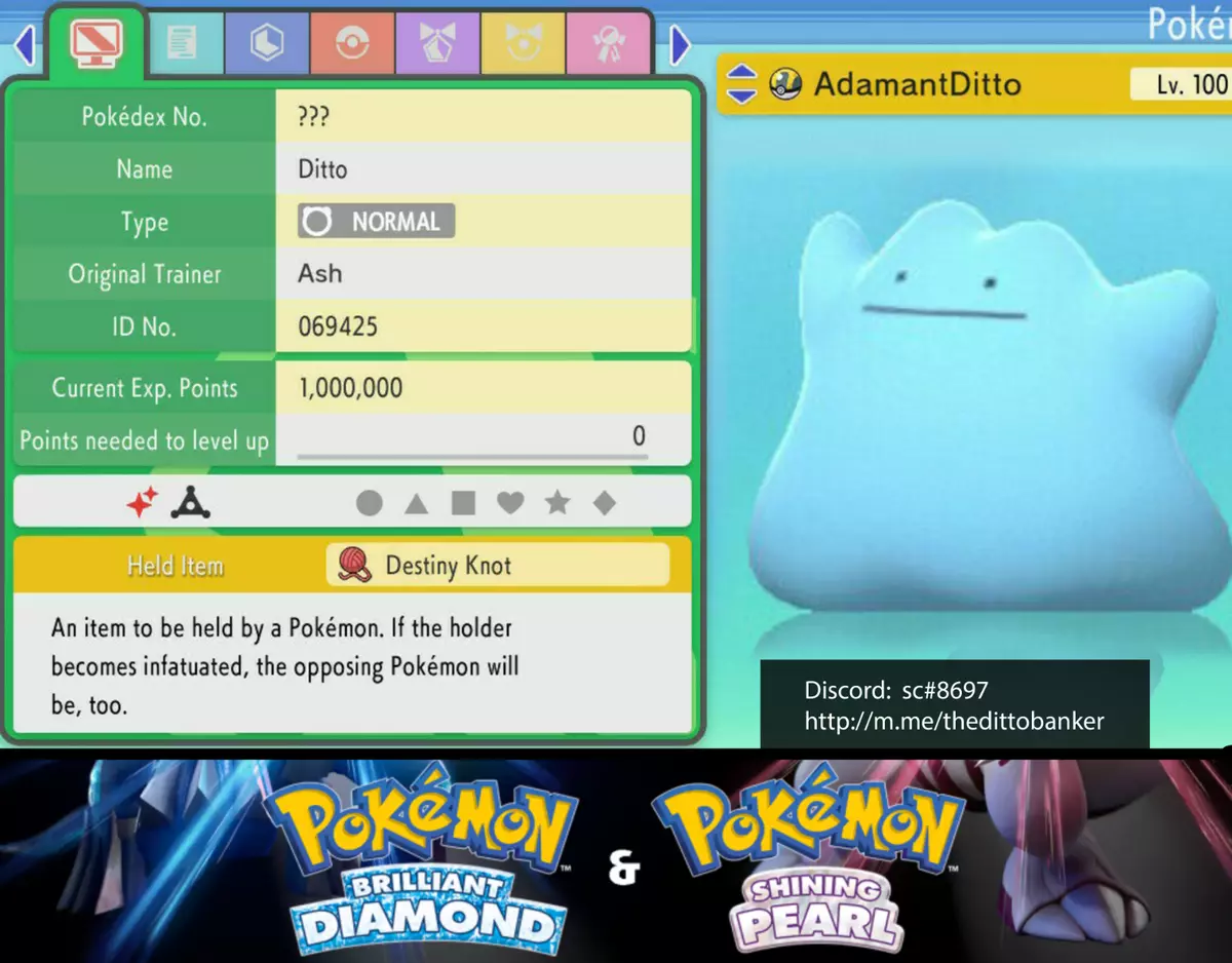 ✨Shiny Japanese Masuda Ditto 6IV✨ Pokemon Brilliant Diamond Shining Pearl