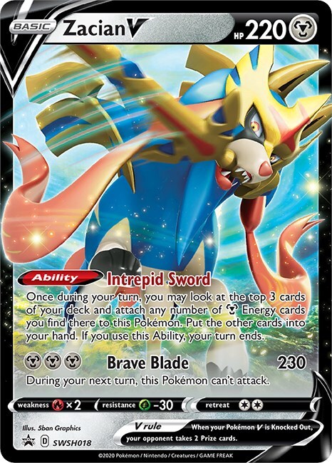 Zacian V SWSH018 SWSH: Sword & Shield Promo Cards - 1 of 1