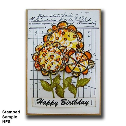 Mounted Rubber Stamp, CIRCLE WITH STRIPES, Mixed Media, Collage, Design, Pattern - Picture 8 of 11