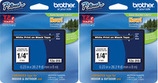 New Genuine Brother P-Touch TZe-315 2PK White on Black Tape Bag