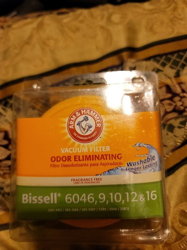 Arm&Hammer Vacuum Filter Odor Eliminating Bissell 6046, 9, 10, 12, 16 NEW 62630G