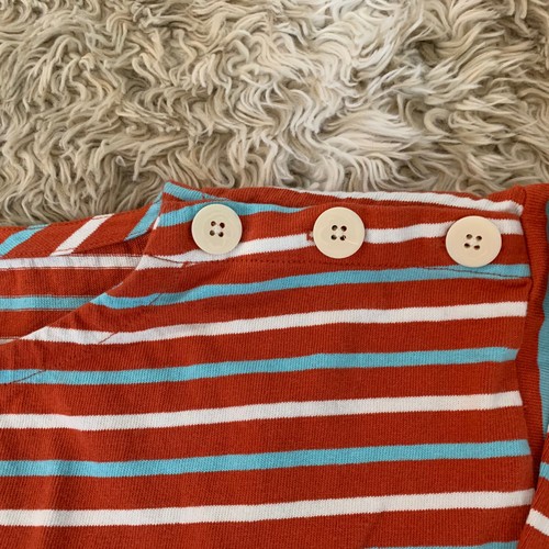 J.Crew Top Womens M Striped Classic Boatneck 3/4 Sleeve Structured Boxy Tee - Picture 3 of 10