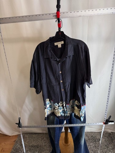 Island Republic 100% Silk Island Drink Floral Print SHORT SLEEVE SHIRT Large L - Picture 2 of 8