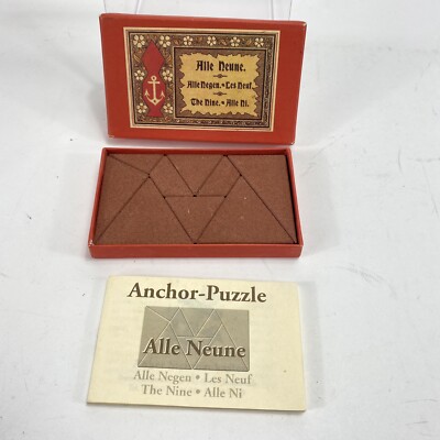 VINTAGE ANTIQUE ANCHOR STONE PUZZLES Alle Neune  Les Neuf BOOKLET ORIGINAL BOX