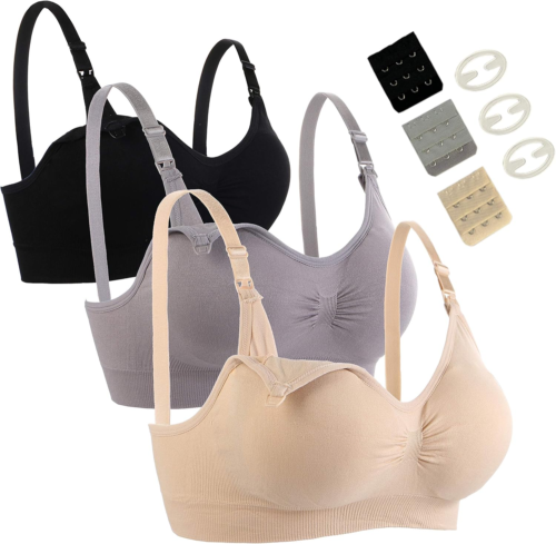 Seitop 3 Pack Nursing Bra for Woman, Seamless Breastfeeding Bras - Picture 12 of 12