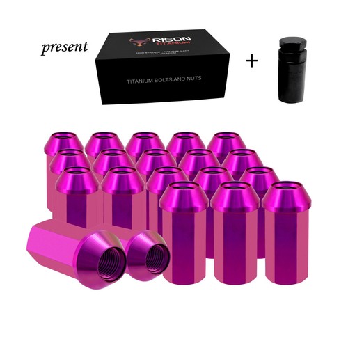 Rison Titanium Lug Nuts Open End Lug Nuts GR5 Ti M12x1.25/1.5x45mm Lug Nut 20PCS - Picture 12 of 66