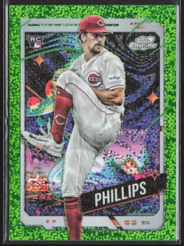 2024 Topps Cosmic Chrome Connor Phillips RC Green Space Dust Refractor /75 Reds