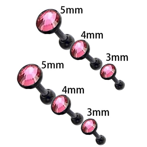 6pcs Flat Gem Multicolour Cartilage Upper Ear Stud Set Tragus Helix Top Piercing - Picture 40 of 48