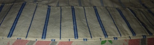 circa 1900 Blue/White Striped Cotton DOLL DRESS (11 1/2 in L) - Picture 21 of 22