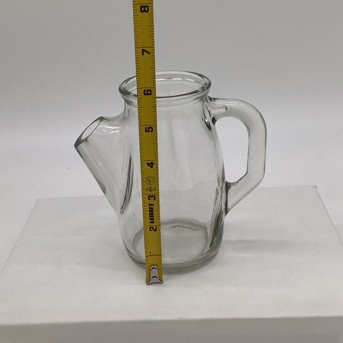 Snub-nose Heavy Pitcher Wine Spirits Drink Server Glass Syrup Farmhouse - Picture 7 of 8