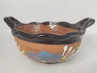 Redware Mexican Pottery Terracotta Bowl With Handles Salsa Tapas Taco Toppings