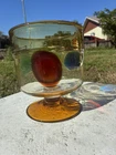 Blenko Art Glass Jeweled Goblet Vase  Signed Husted Design Blenko 2002