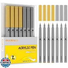 DOOHALO White Gold Acrylic Markers Pen Compatible with Cricut Maker4/ 3/Explo