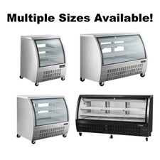 Commercial Deli Case Display Refrigerator Food Counter w/Casters Stainless Steel