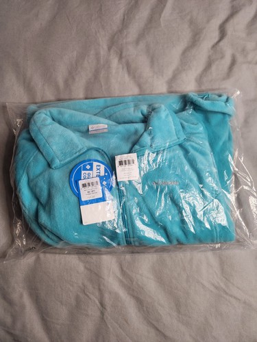 Columbia Benton Springs Fleece Jacket Womens Sz 3XL Turquoise Green Full Zip NWT - Picture 1 of 4