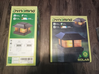 #ad 2 Packs of Dynaming Solar LED Flame Post Light Black 1800K Warm White IP44 8 Pk $70.00